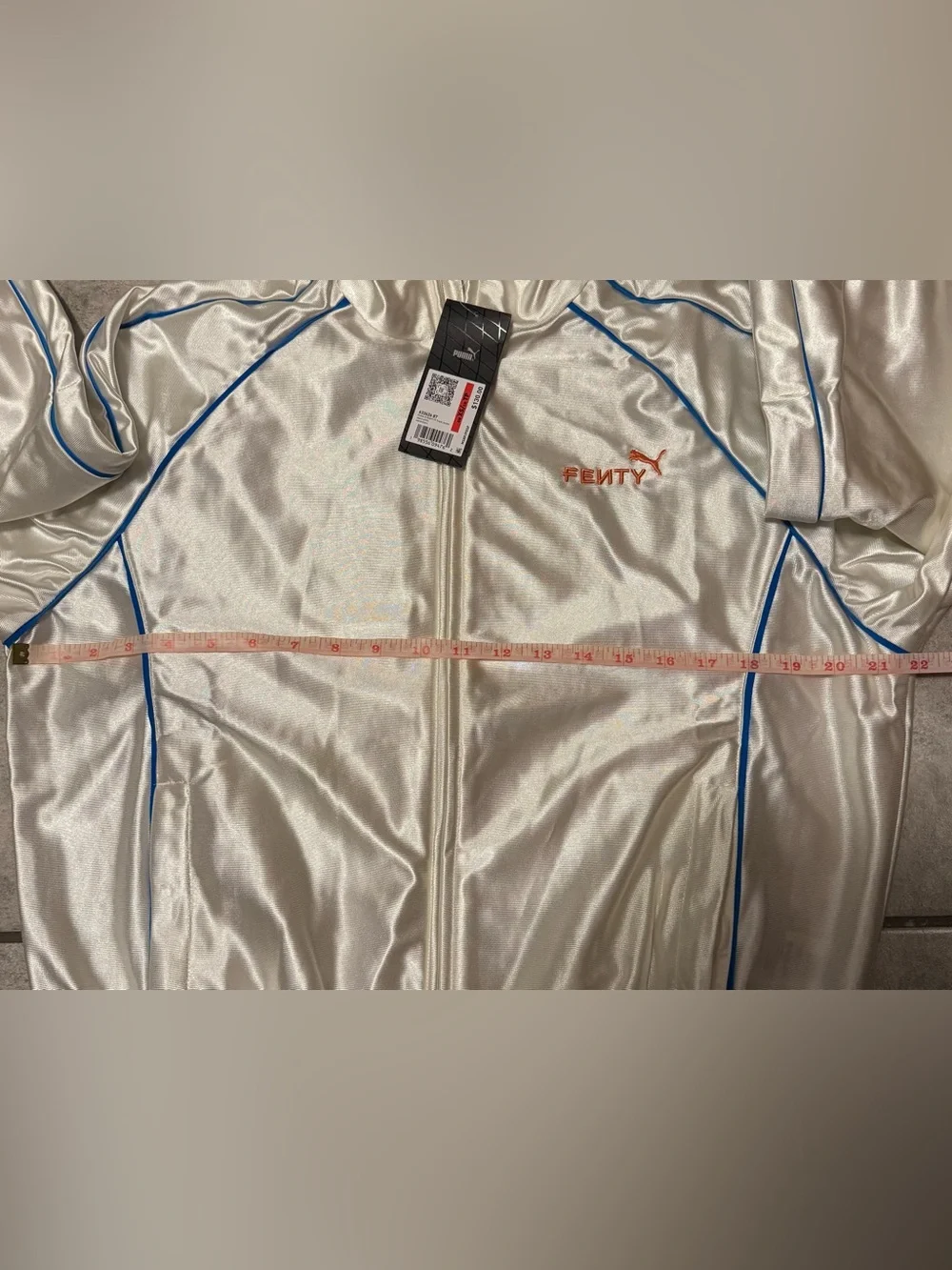 PUMA x FENTY T7 Piping Track Jacket Womens Size XS Warm White NWT